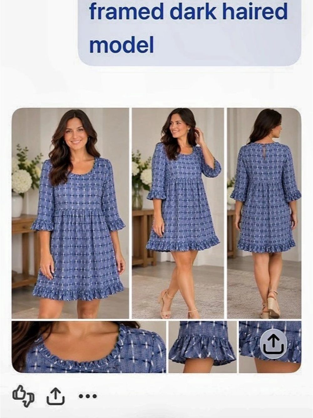 Tuckernuck Azure Ikat Clara Dress Blue & White Large
